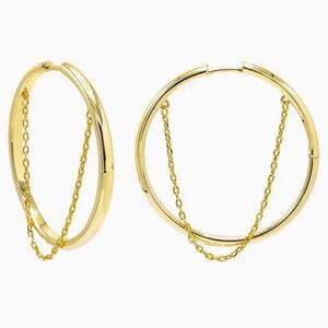 New Dangling Chain Hoop Earring Adina Eden